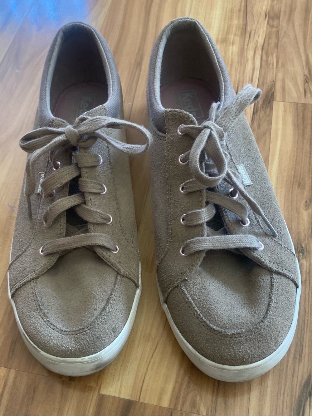 Women’s Keds Taupe Suede Lace-Up Sneakers Size 10
